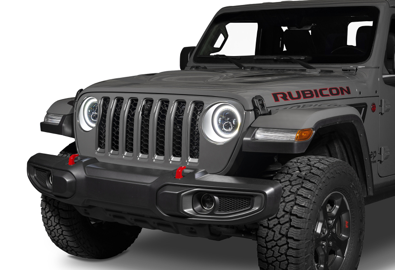 Jeep Gladiator Headlight Assemblies - ORACLE Lighting - 7in. High Powered LED with Pre-Installed ORACLE Halo Rings - White - `19-`27